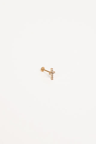 Oorpiercing kruis goud klein - Maddy