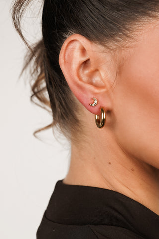 Oorpiercing maan goud - Lenny