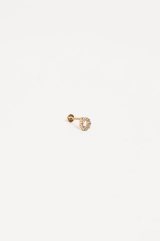 Oorpiercing rondje met steentjes goud - Nina