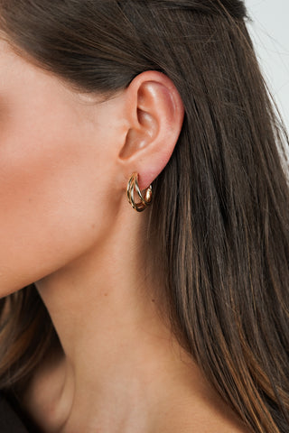 Oorringen 3 lijnen goud - Cillia