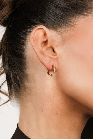Oorringen met steentjes goud - Hilly