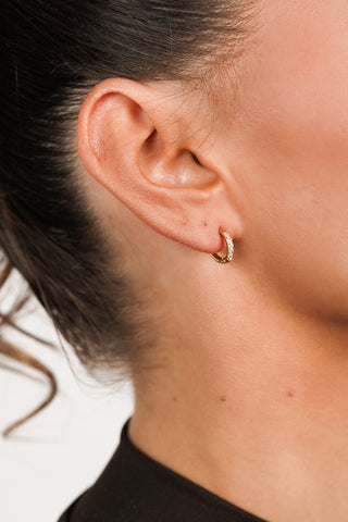 Oorringen met steentjes goud mini - Hilly