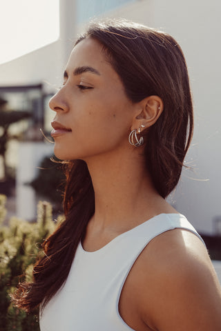 Oorringen met twist goud/zilver - Shay