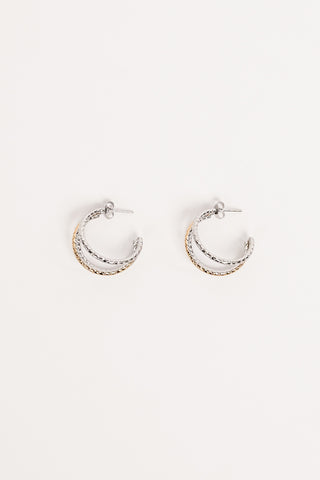 Oorringen met twist goud/zilver - Shay