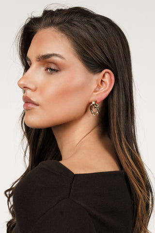 Oorstekers met 3 ringen goud - Patty