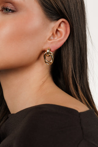 Oorstekers met 3 ringen goud - Patty