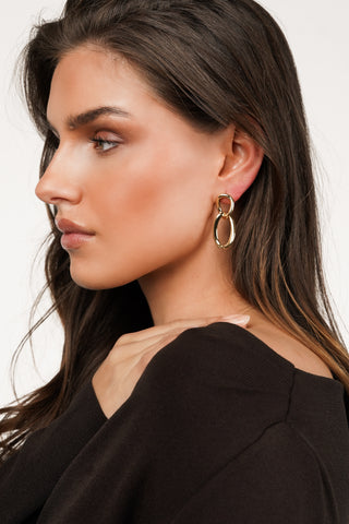 Oosteker met 2 ovale hangers goud - Zoey