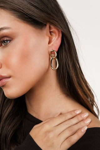 Oosteker met 2 ovale hangers goud - Zoey