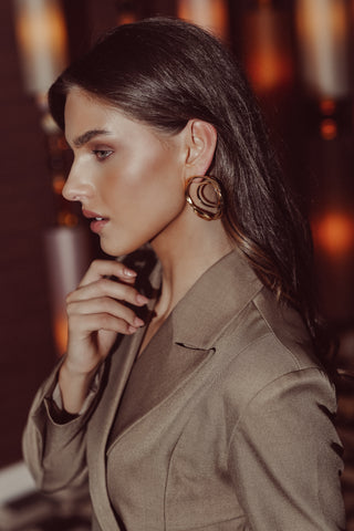 Organische creolen goud - Hayley