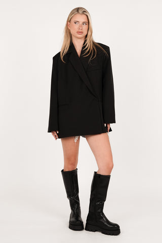 Oversized blazer asymmetrisch zwart  - Clara