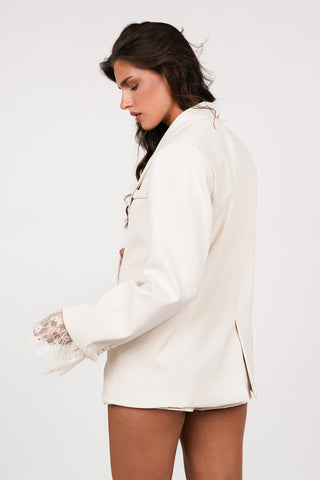 Oversized blazer met kant beige - Aileen