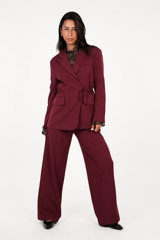 Oversized blazer met strik bordeaux - Logan
