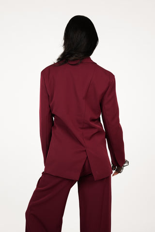 Oversized blazer met strik bordeaux - Logan