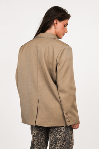 Oversized blazer met studs groen - Ceylin
