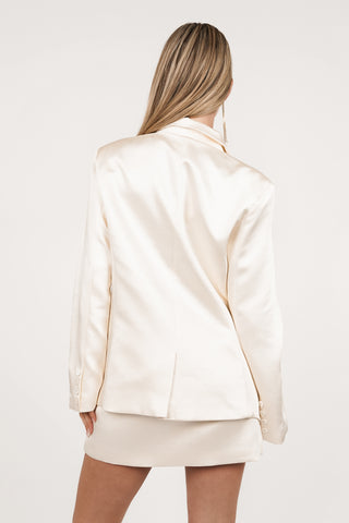 Oversized blazer satin creme - Flora