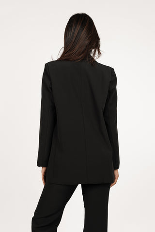 Oversized blazer black with long sleeves - Ariane