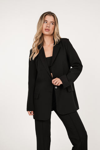 Oversized blazer zwart met lange mouwen - Ariane