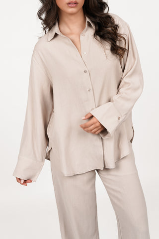 Oversized blouse dames beige - Hunter