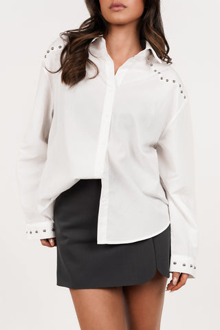 Oversized blouse wit met studs - Nella