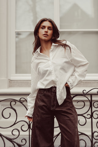 Oversized blouse wit met studs - Nella