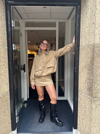 Oversized bomber jacket beige - Lilo