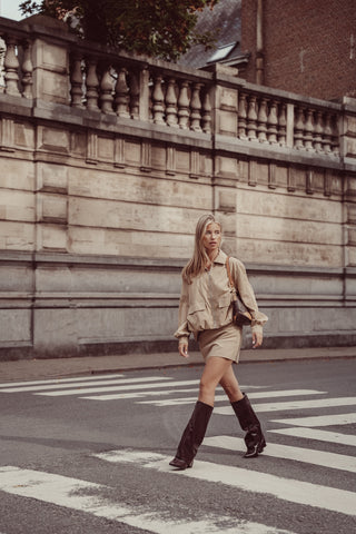 Oversized bomber jacket beige - Lilo