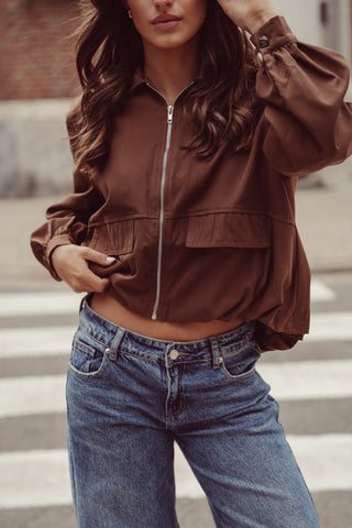 Oversized bomber jacket bruin - Lilo