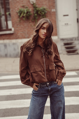 Oversized bomber jacket bruin - Lilo