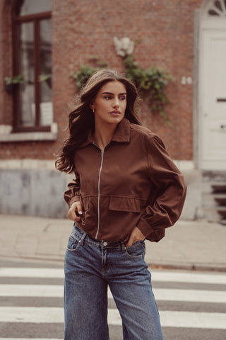 Oversized bomber jacket bruin - Lilo