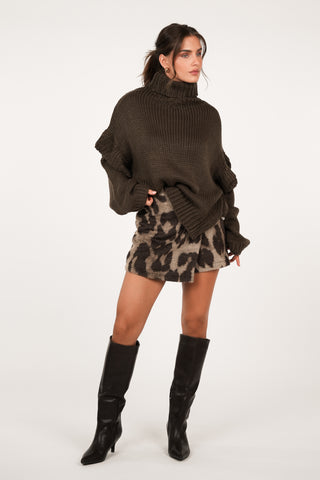 Oversized gebreide trui bruin - Alexa