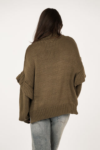 Oversized gebreide trui groen - Alexa