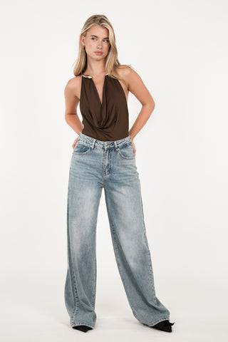Wide leg jeans blauw - Sjors