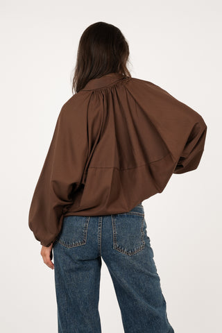 Oversized peplum jasje bruin - Dilan