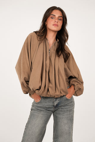 Oversized peplum jasje camel - Dilan