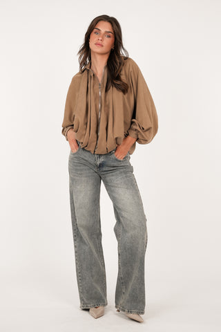 Oversized peplum jasje camel - Dilan