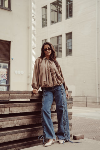 Oversized peplum jasje camel - Dilan