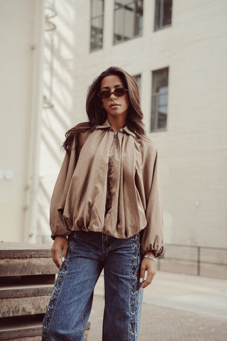 Oversized peplum jasje camel - Dilan