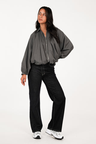 Oversized peplum jasje grijs - Dilan