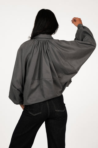 Oversized peplum jasje grijs - Dilan