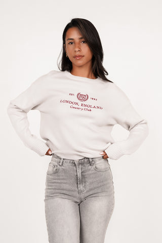 Sweater met print beige - London