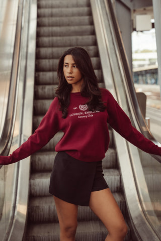 Sweater met print bordeaux - London