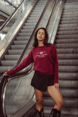 Sweater met print bordeaux - London