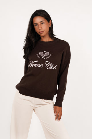 Oversized sweater tennis bruin - Nikky