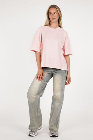 Oversized t-shirt dames roze - Marlow