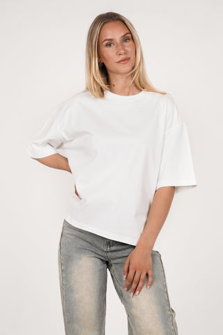 Oversized t-shirt dames wit - Marlow