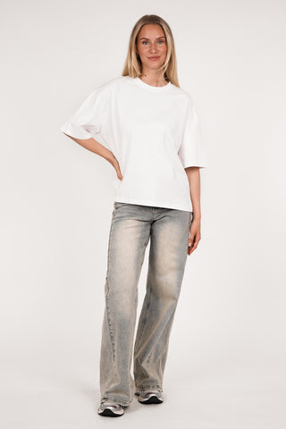 Oversized t-shirt dames wit - Marlow