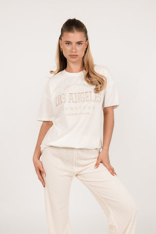 Oversized t-shirt wit - Los Angeles