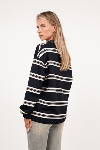 Oversized top met strepen blauw - Robbie
