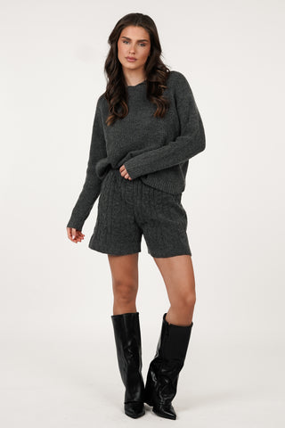Oversized trui met kraag grijs - Addison