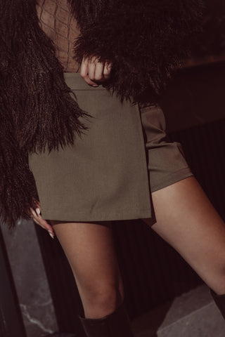 Overslag skort khaki groen - Demy